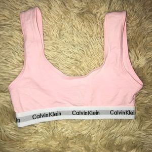 Pink Calvin Klein Cotton Sports Bra